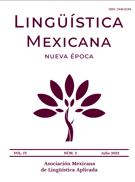 					Ver Vol. 4 Núm. 2 (2022): Lingüística Mexicana. Nueva Época.
				