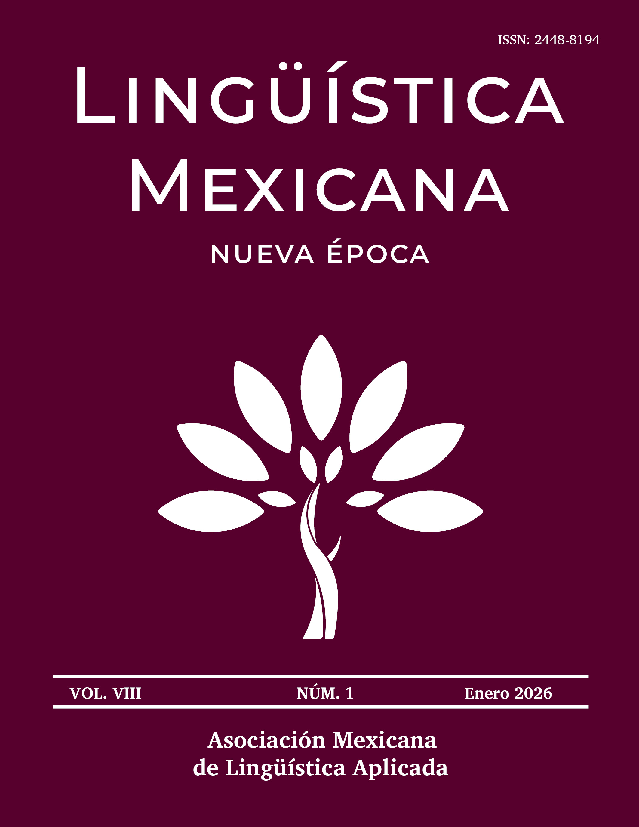 Portada, revista Lingüística Mexicana. Nueva Época